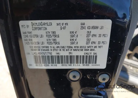 2007 Jeep Liberty Sport from USA, damaged, VIN 1J4GL48K47W717702